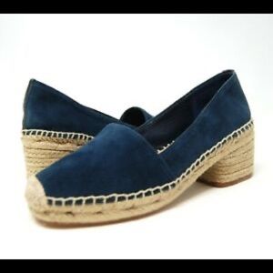 July 4th SALE Authentic Tory Burch Navy Positano Blue Espadrille Pumps